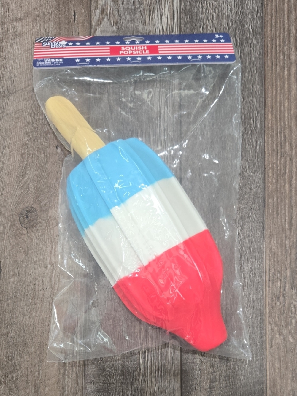 Sunny Days Squish Popsicle Toy - Red White Blue Popsicle Squishy